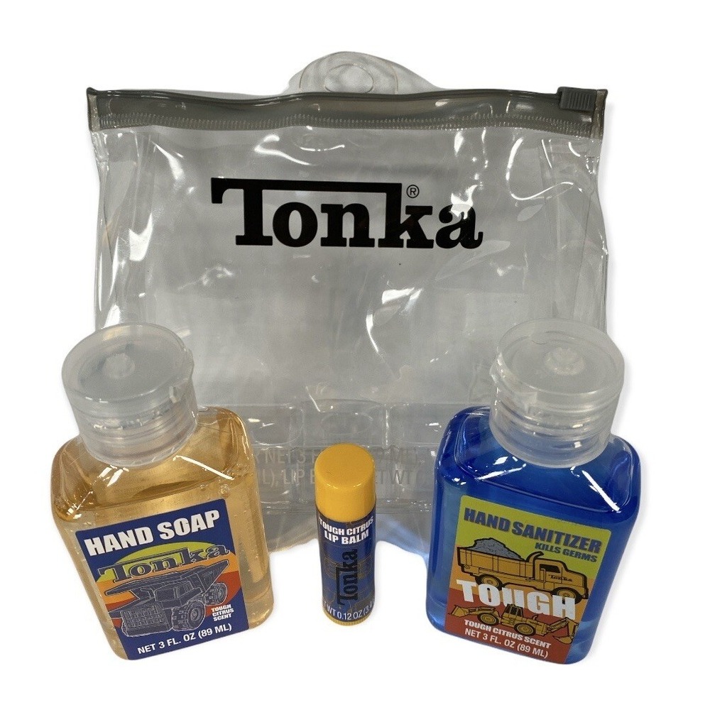 Tonka Kids Gift Set Hand Soap 3 fl oz, Lip Balm 0.12 oz Kit In w/Travel Bag |NEW - Picture 5 of 7